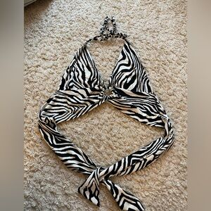 Backless zebra print bra top